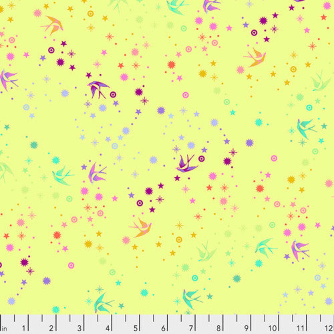 Fabric FreeSpirit Tula Pink Lime Fairy Dust by the Quarter Yard PWTP133.LIME